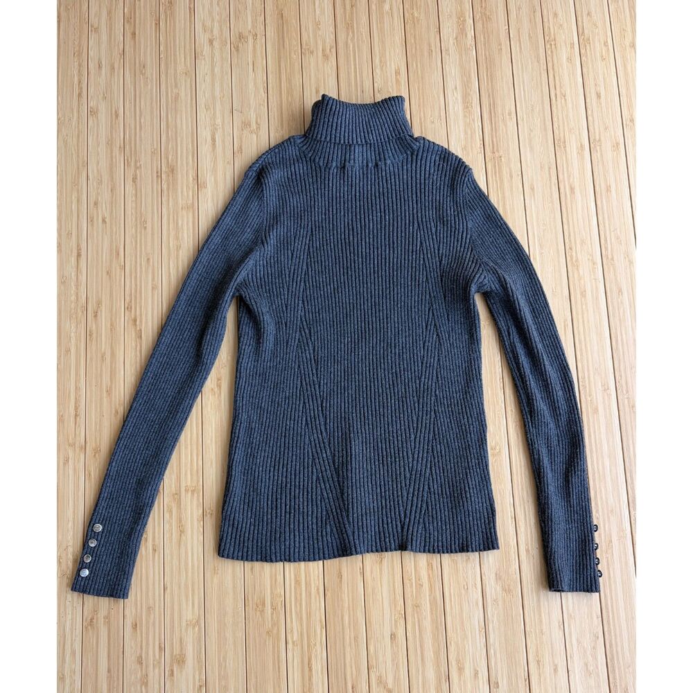 Philomena Petti New York Gray Ribbed Turtleneck Top – Women's Size L